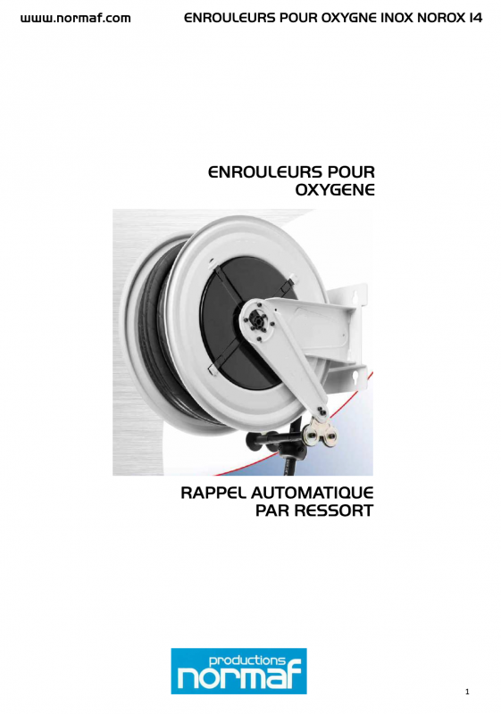 ENROULEURS POUR OXYGENE RAPPEL AUTOMATIQUE PAR RESSORT